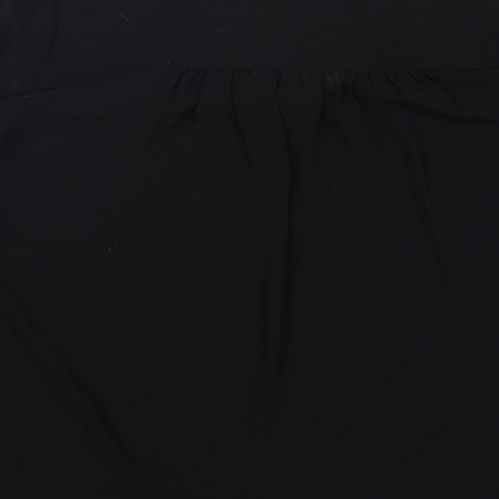 Love 21 Womens Black Polyester Basic Blouse Size XS V-Neck