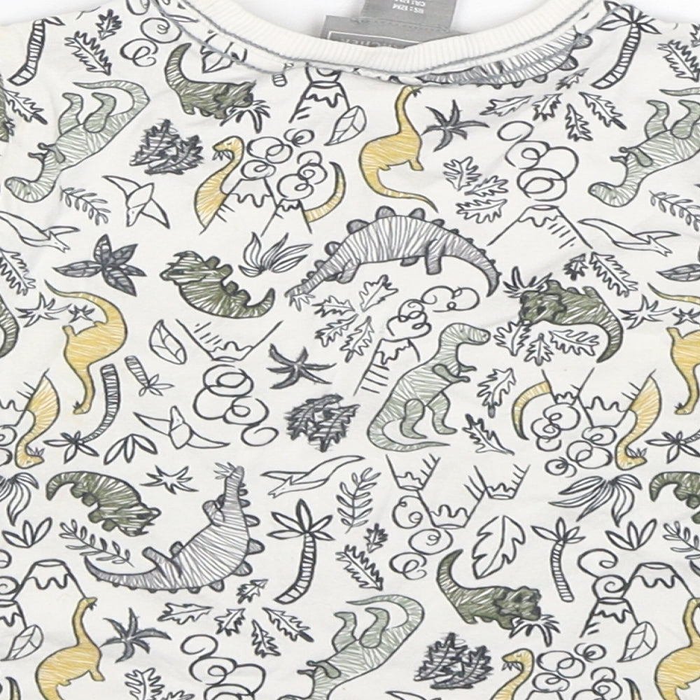 James Archer Boys Multicoloured Cotton Basic T-Shirt Size 9-12 Months Round Neck - Dinosaur Print