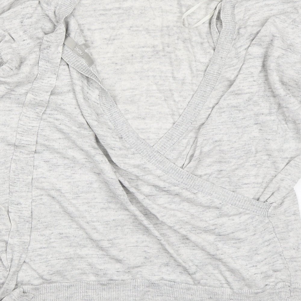 NEXT Womens Grey Round Neck Viscose Pullover Jumper Size 16