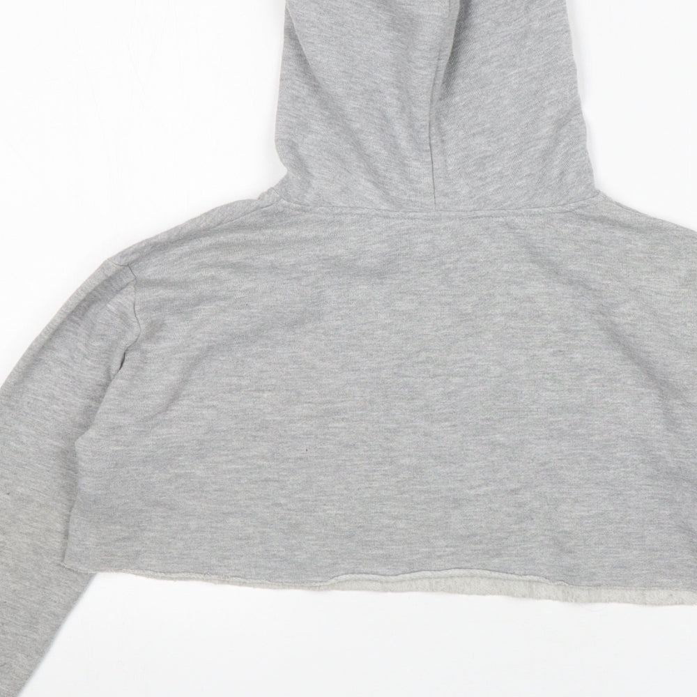 New Look Girls Grey Cotton Pullover Hoodie Size 9 Years - Friends
