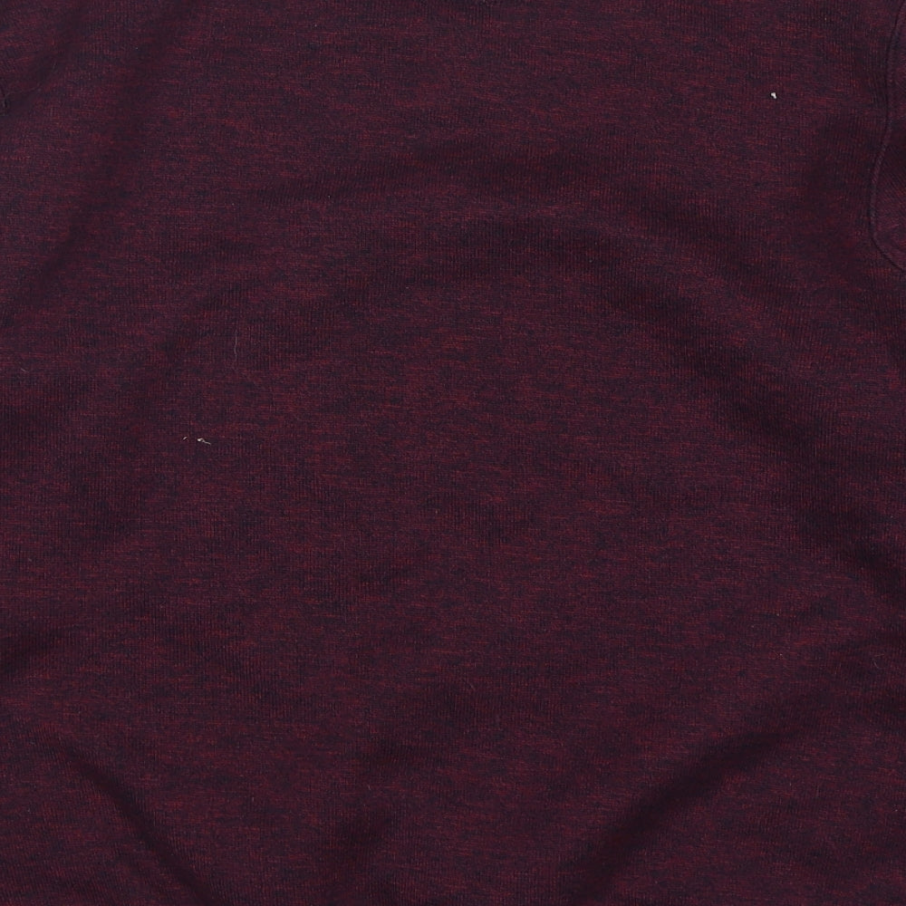 Easy Mens Purple Round Neck Polyester Pullover Jumper Size L