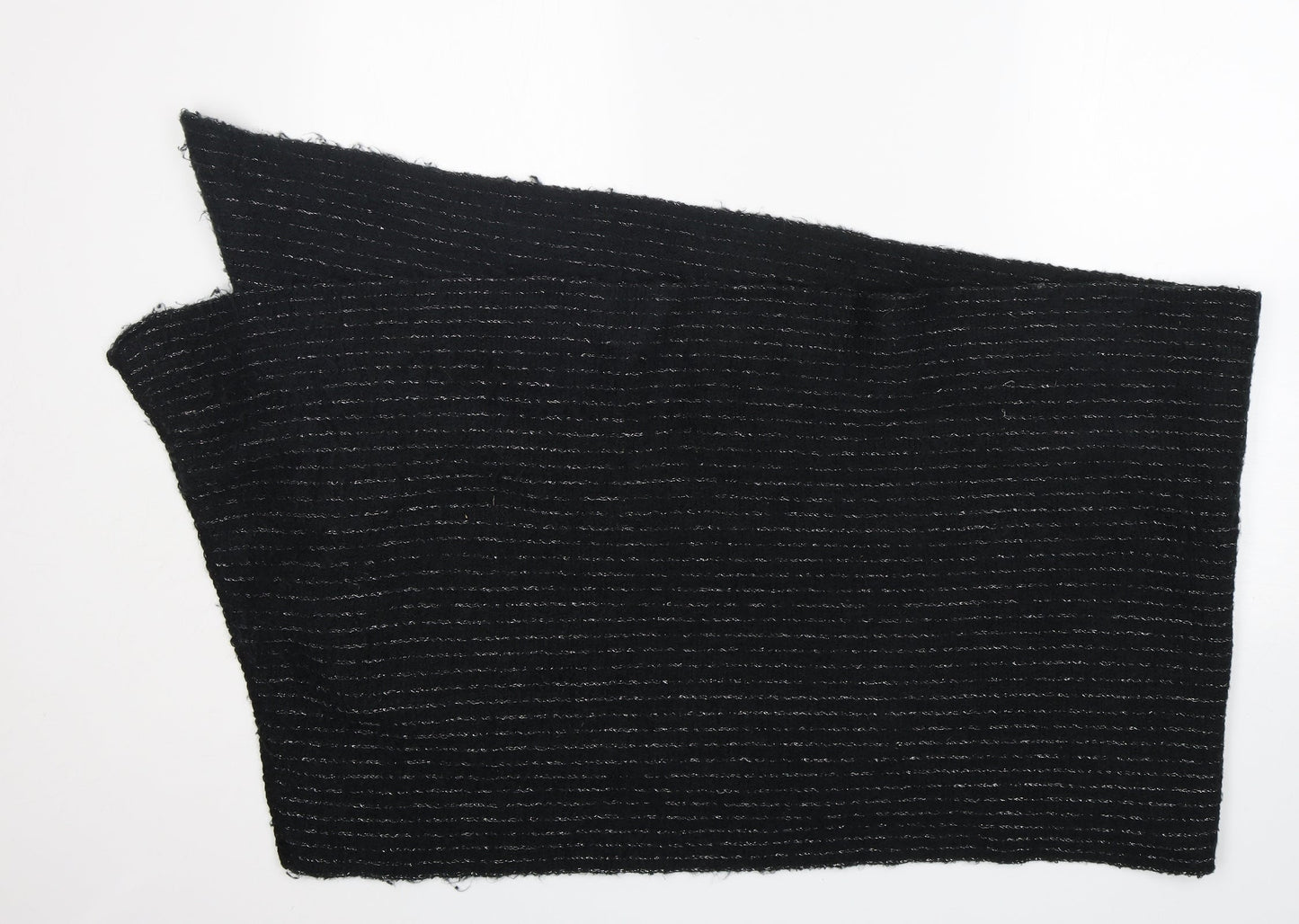Preworn Womens Black Striped Shawl/Wrap