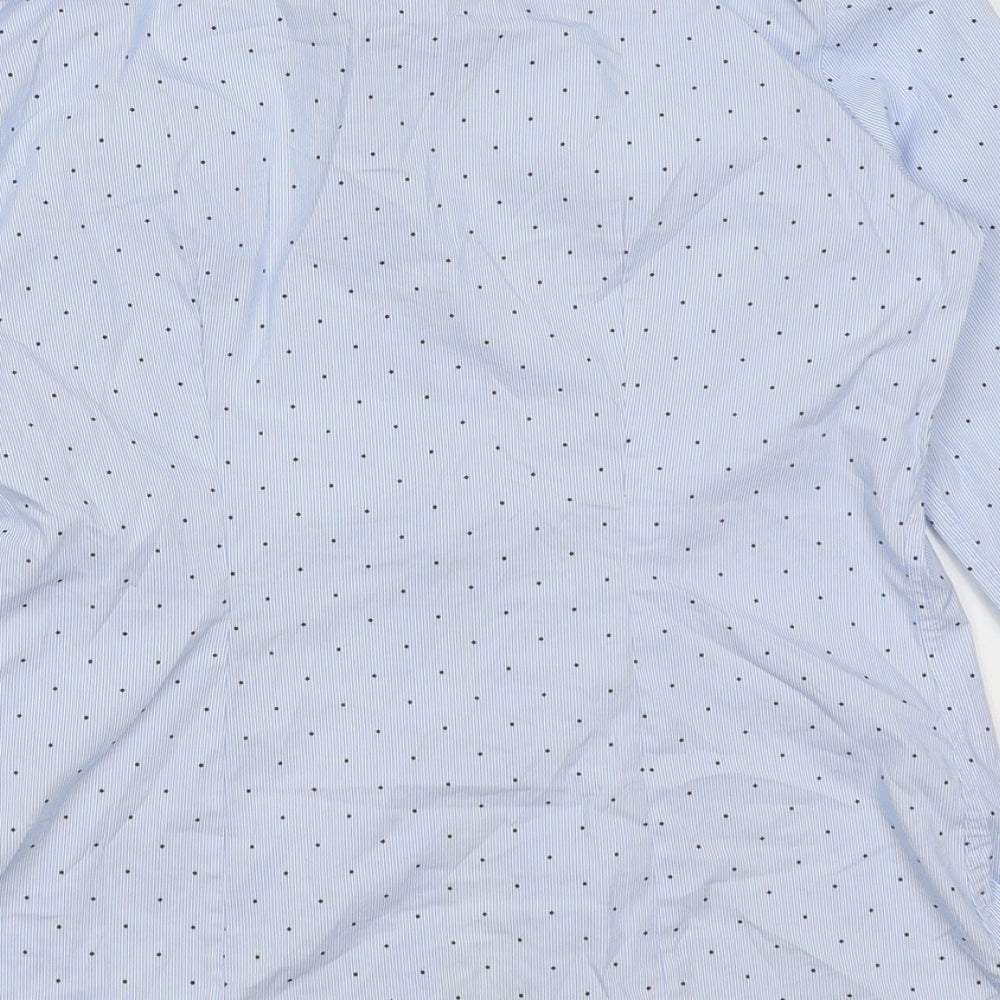 Blue Womens Pink Cotton Button-Up Size 8 Collared