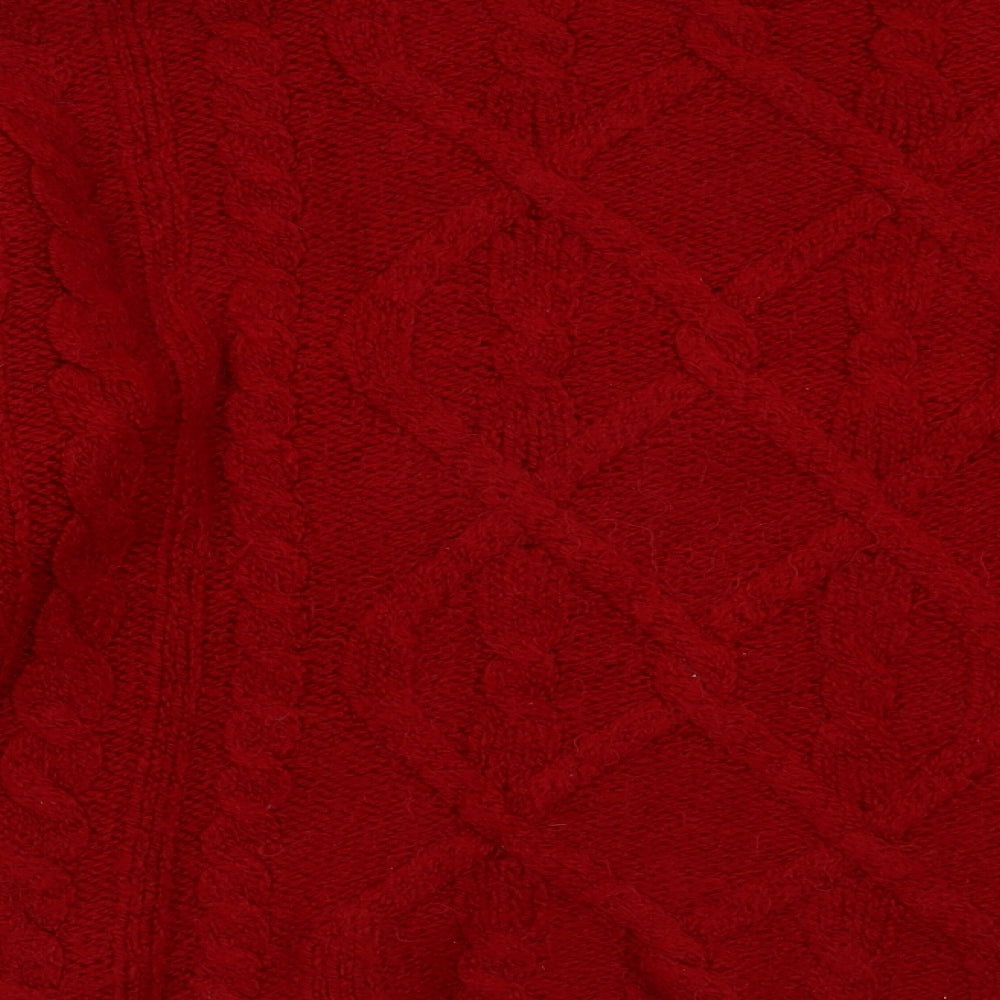 Formula X Womens Red Argyle/Diamond Acrylic Pullover Sweatshirt Size 14 Pullover