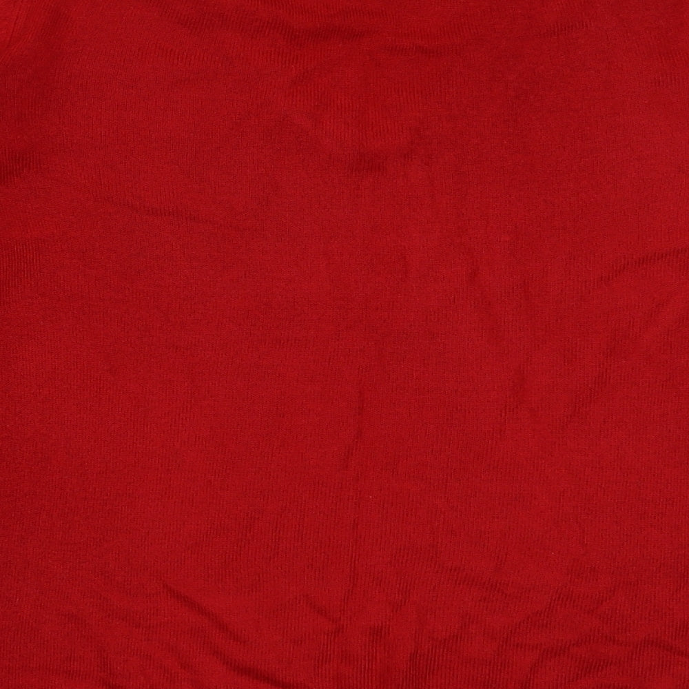 Marks & Spencer Womens Red Acrylic Pullover Sweatshirt Size 12 Pullover