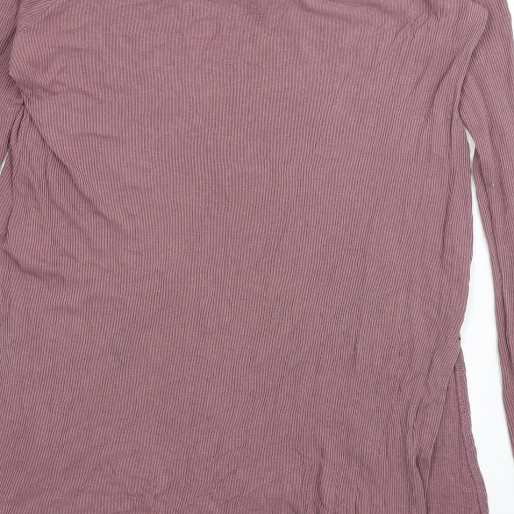ASOS Womens Purple Viscose Basic T-Shirt Size 10 Off the Shoulder