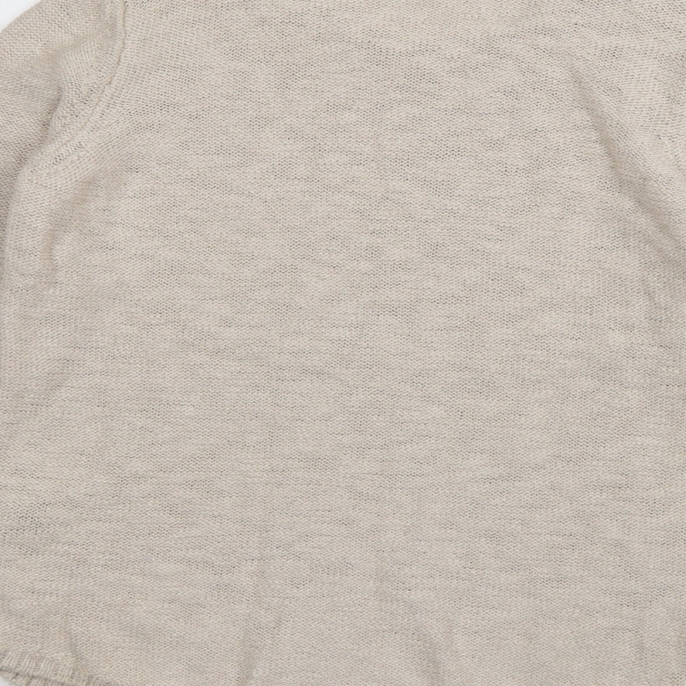 Per Una Womens Beige Scoop Neck Acrylic Pullover Jumper Size 12