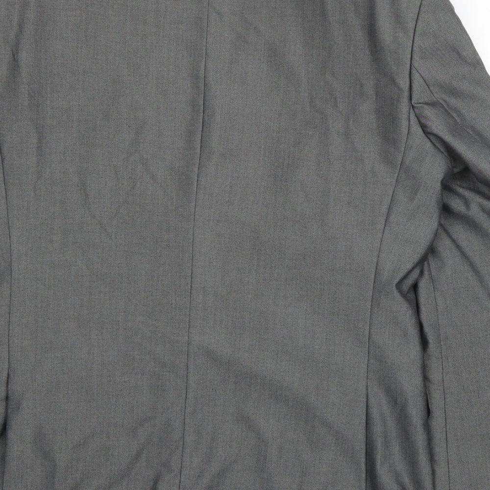Karl Jackson Mens Grey Polyester Jacket Suit Jacket Size L