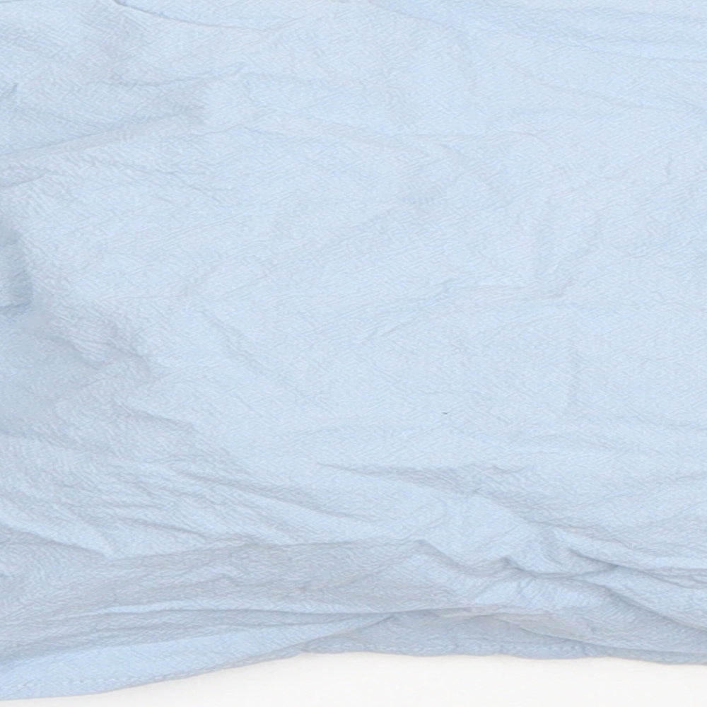 Nasty Gal Womens Blue Cotton Basic Blouse Size 4 V-Neck