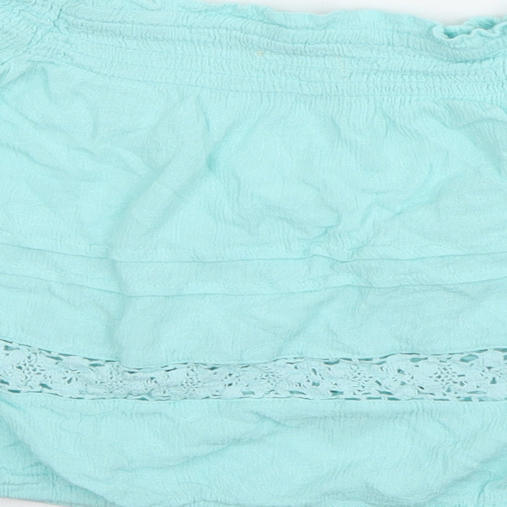 aeropostale Womens Blue Viscose Basic Blouse Size XS Off the Shoulder