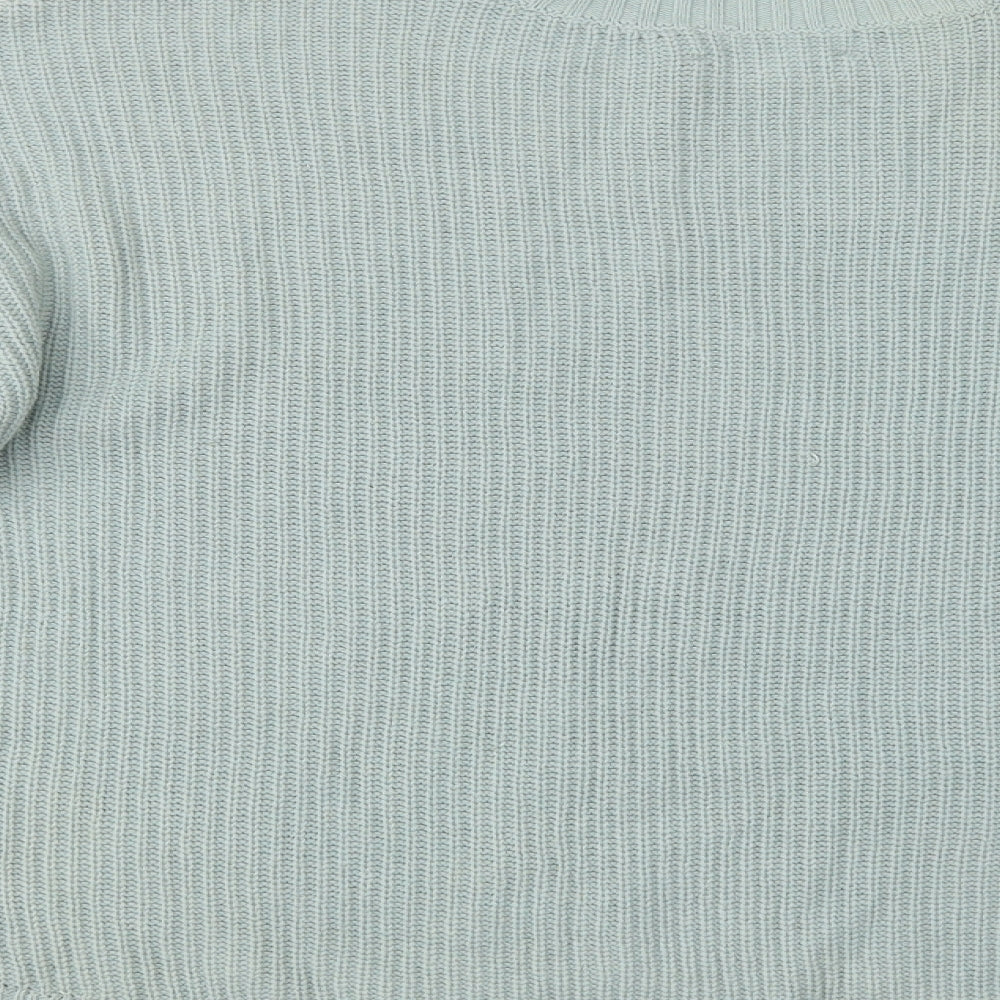 Hollis Womens Green Crew Neck Cotton Pullover Jumper Size XS