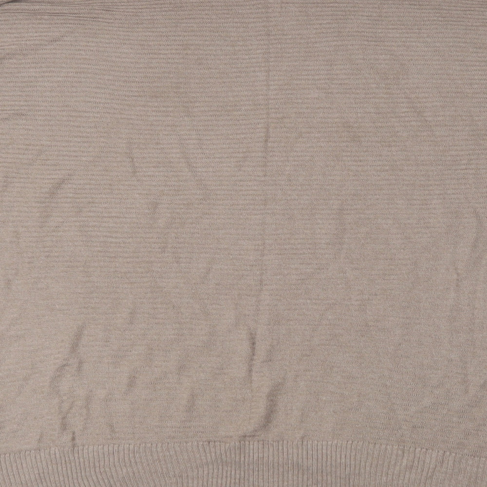 Primark Womens Beige Mock Neck Viscose Tunic Jumper Size 12