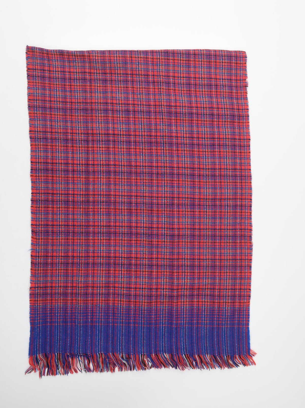 Preworn Womens Red Check Shawl/Wrap