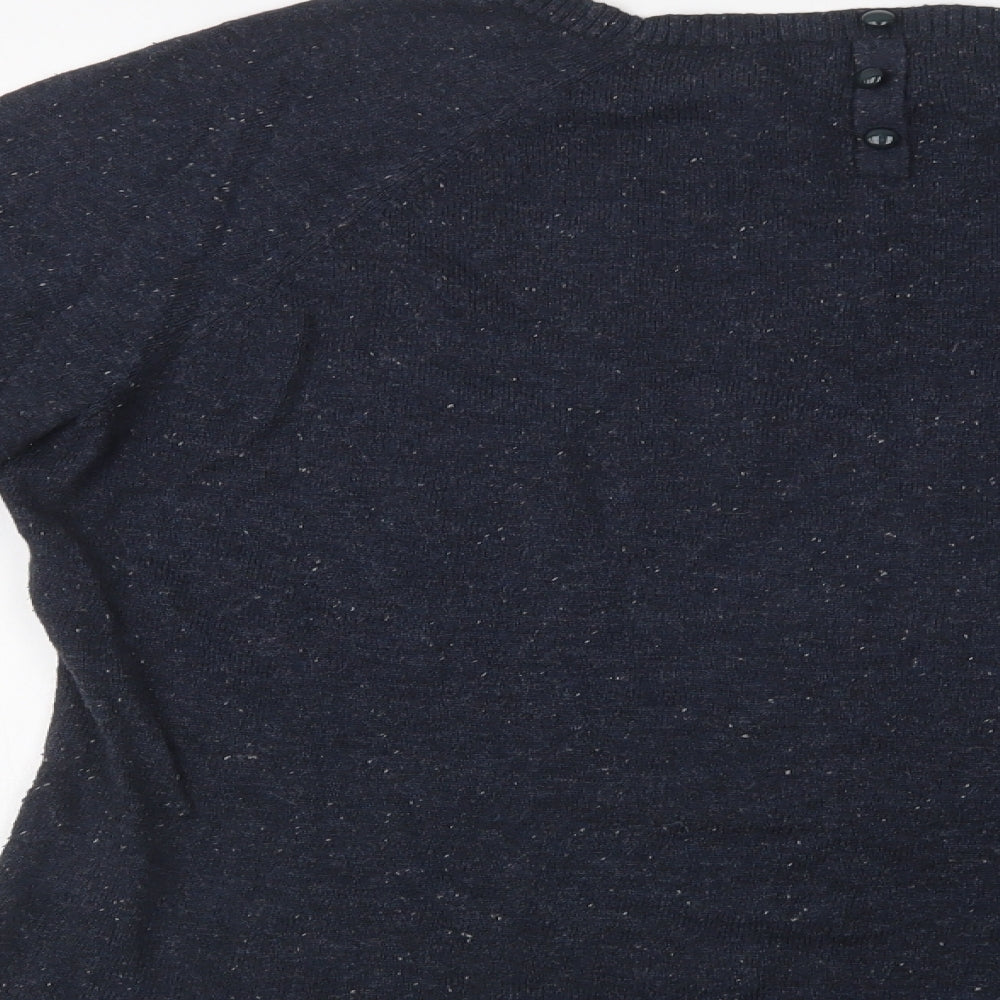 NEXT Womens Blue Crew Neck Acetate Pullover Jumper Size 18