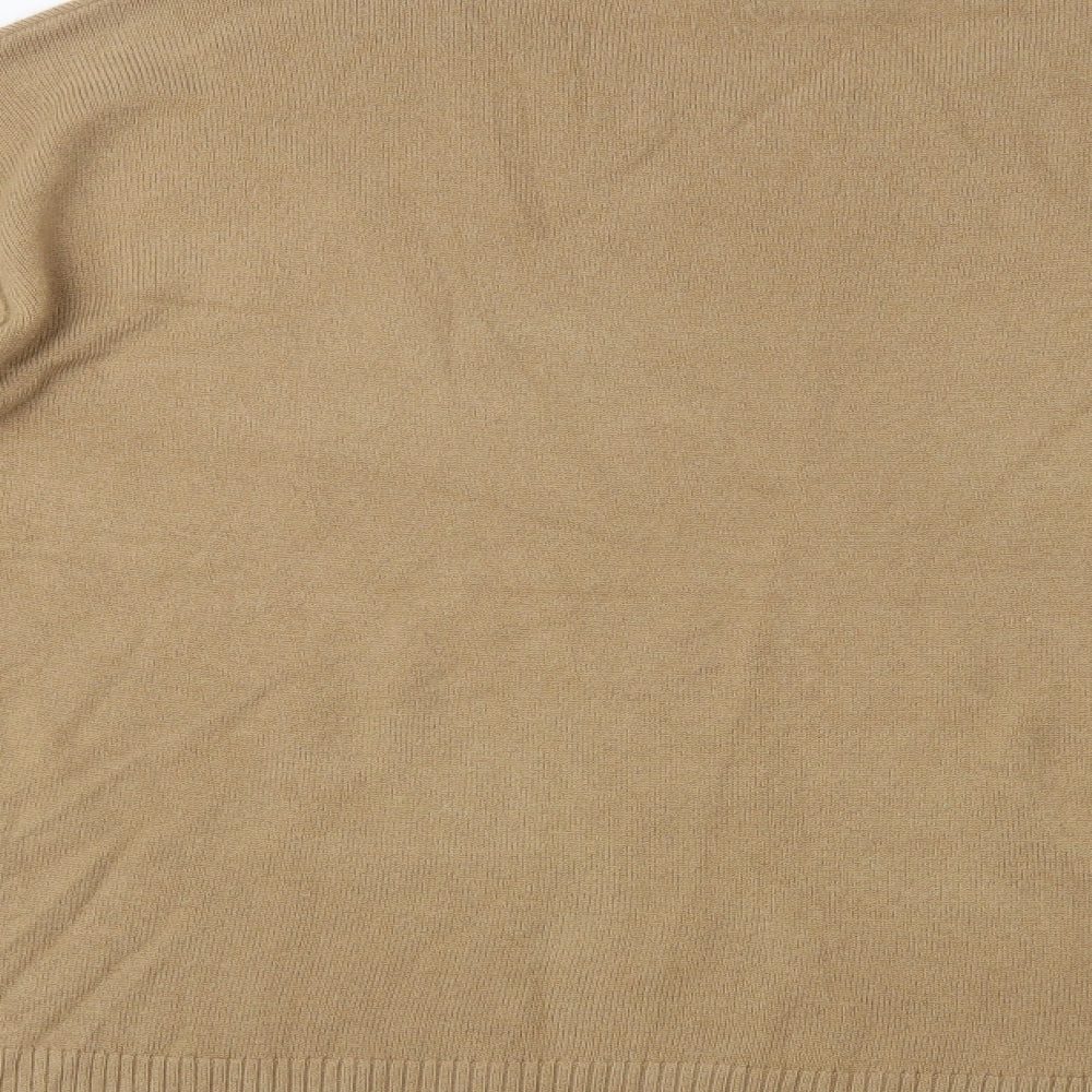 New Look Womens Beige Crew Neck Acrylic Pullover Jumper Size M