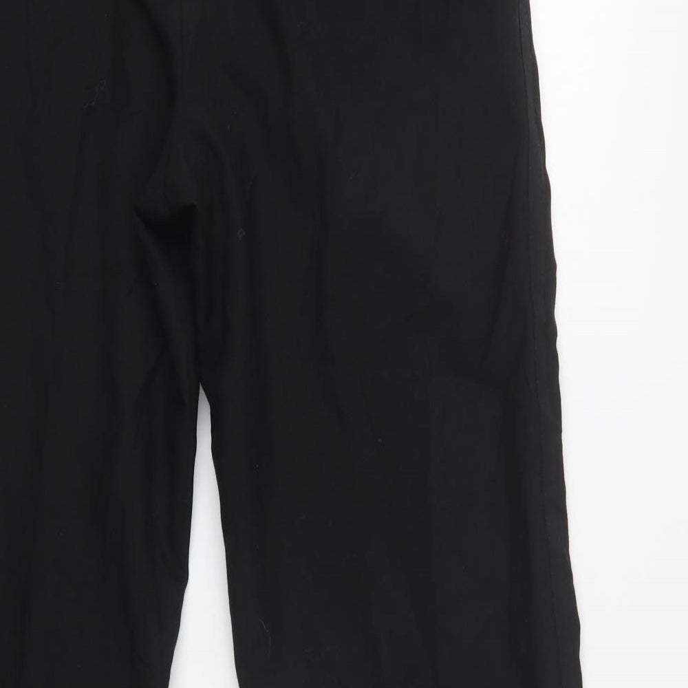 M&S Mens Black Polyester Dress Pants Trousers Size 34 L29 in Regular Hook & Loop