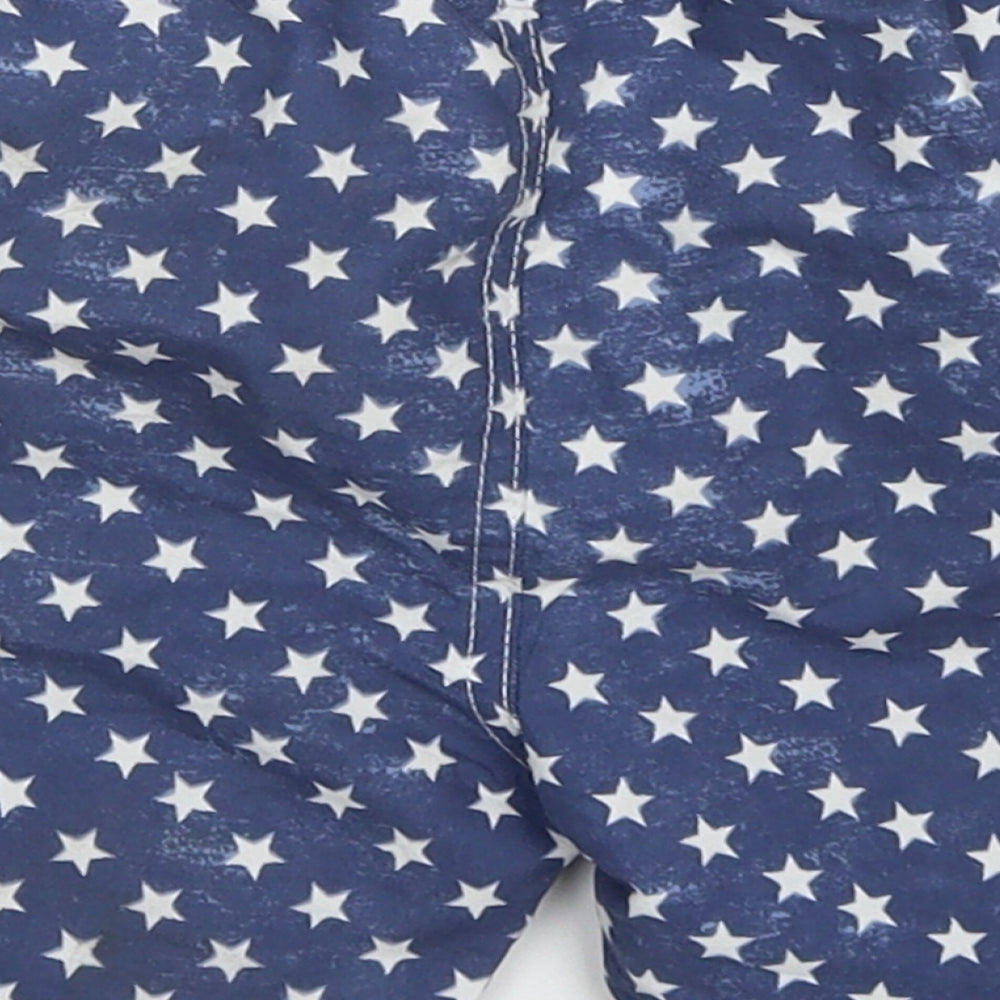 Hullaballoo Boys Blue Geometric Polyester Bermuda Shorts Size 5-6 Years Regular Drawstring - Stars Swim Shorts
