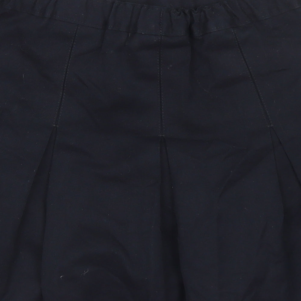 Marks & Spencer Girls Blue Polyester Pleated Skirt Size 7 Years Regular - School Wear
