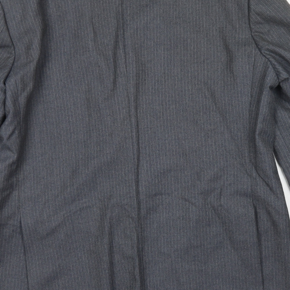 Burton Mens Grey Striped Wool Jacket Blazer Size 40