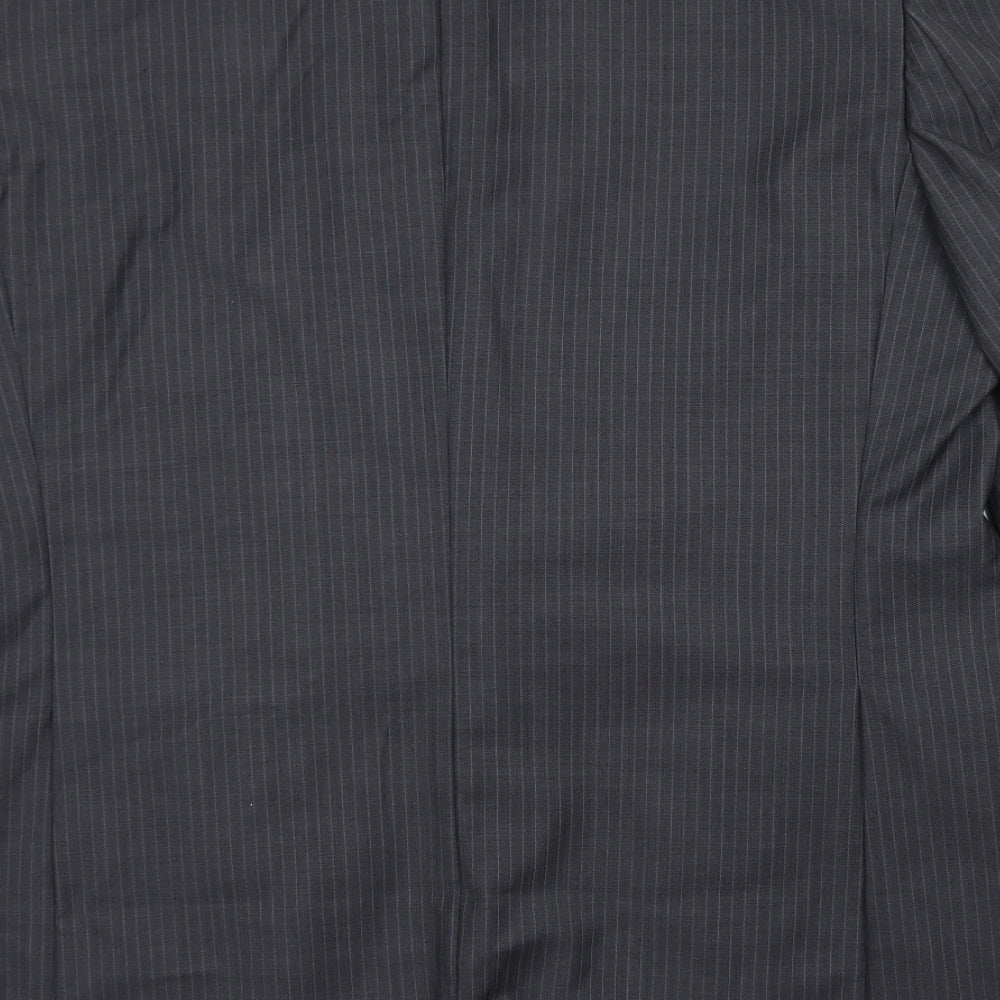 Butler & Webb Mens Grey Striped Wool Jacket Blazer Size 46