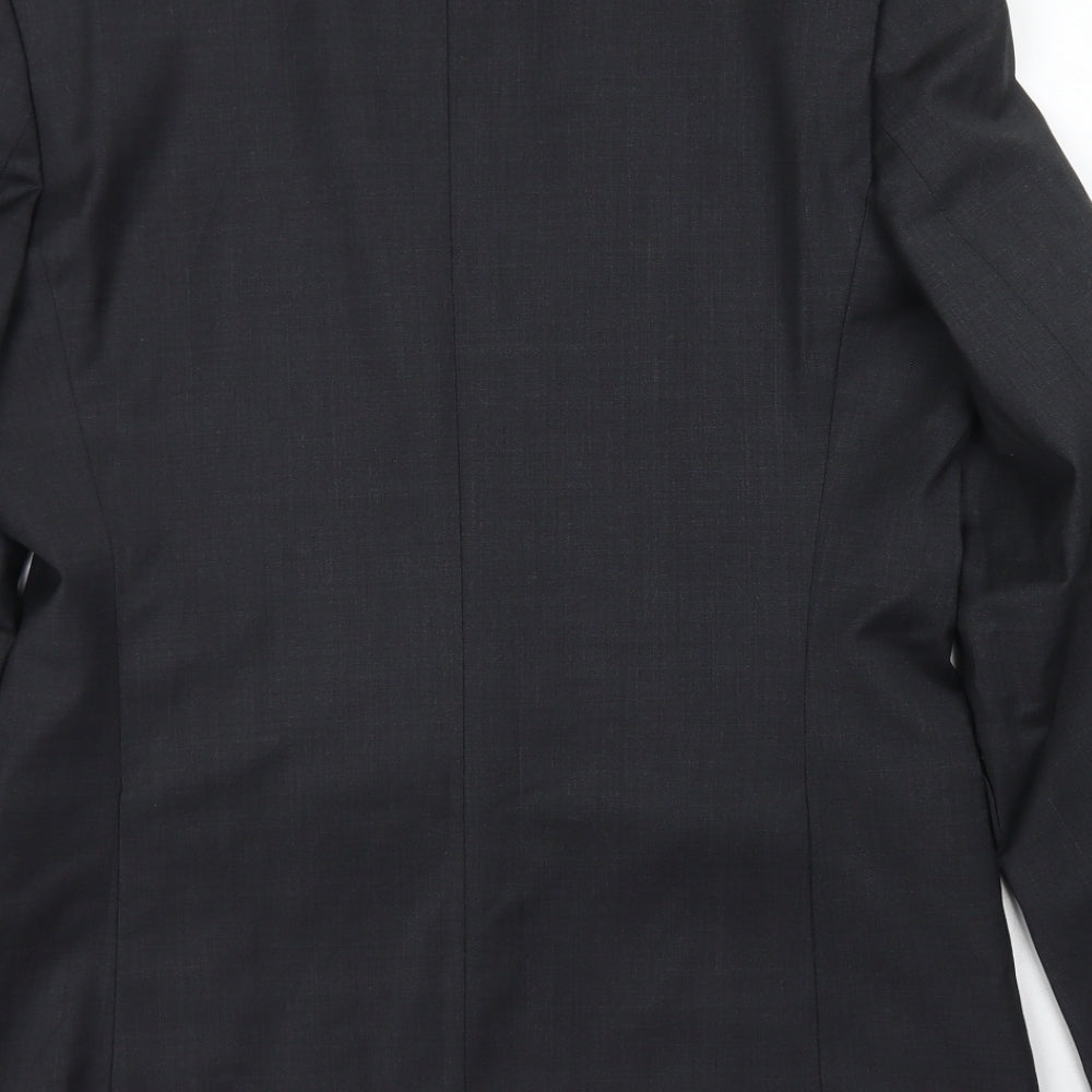Zara Mens Grey Wool Jacket Blazer Size 36