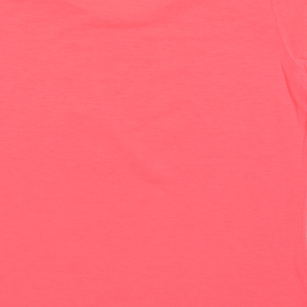 Preworn Womens Pink Polyester Basic T-Shirt Size S Crew Neck - heart print