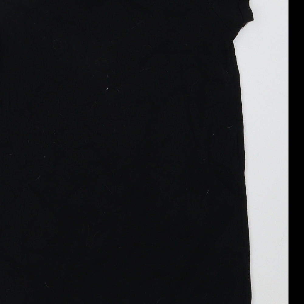 George Girls Black Cotton Basic T-Shirt Size 8-9 Years Crew Neck Pullover - Dance Vibes