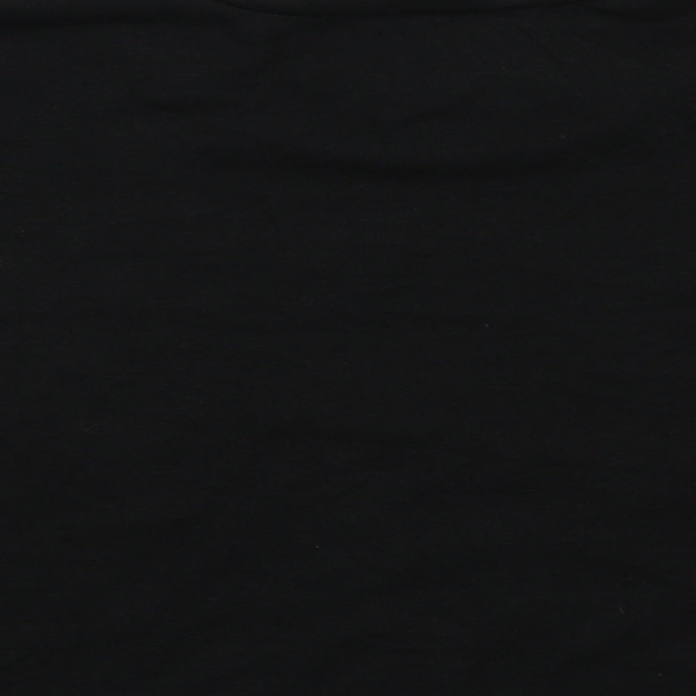 SheIn Womens Black Cotton Cropped T-Shirt Size S Crew Neck - California