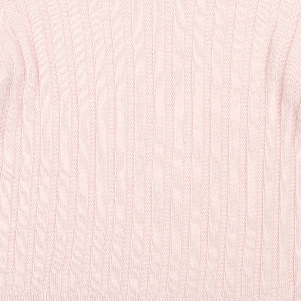 Marks & Spencer Womens Pink Round Neck Acrylic Pullover Jumper Size S