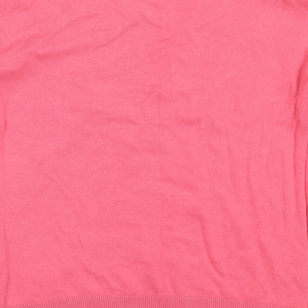 TEX Womens Pink Round Neck Cotton Pullover Jumper Size L