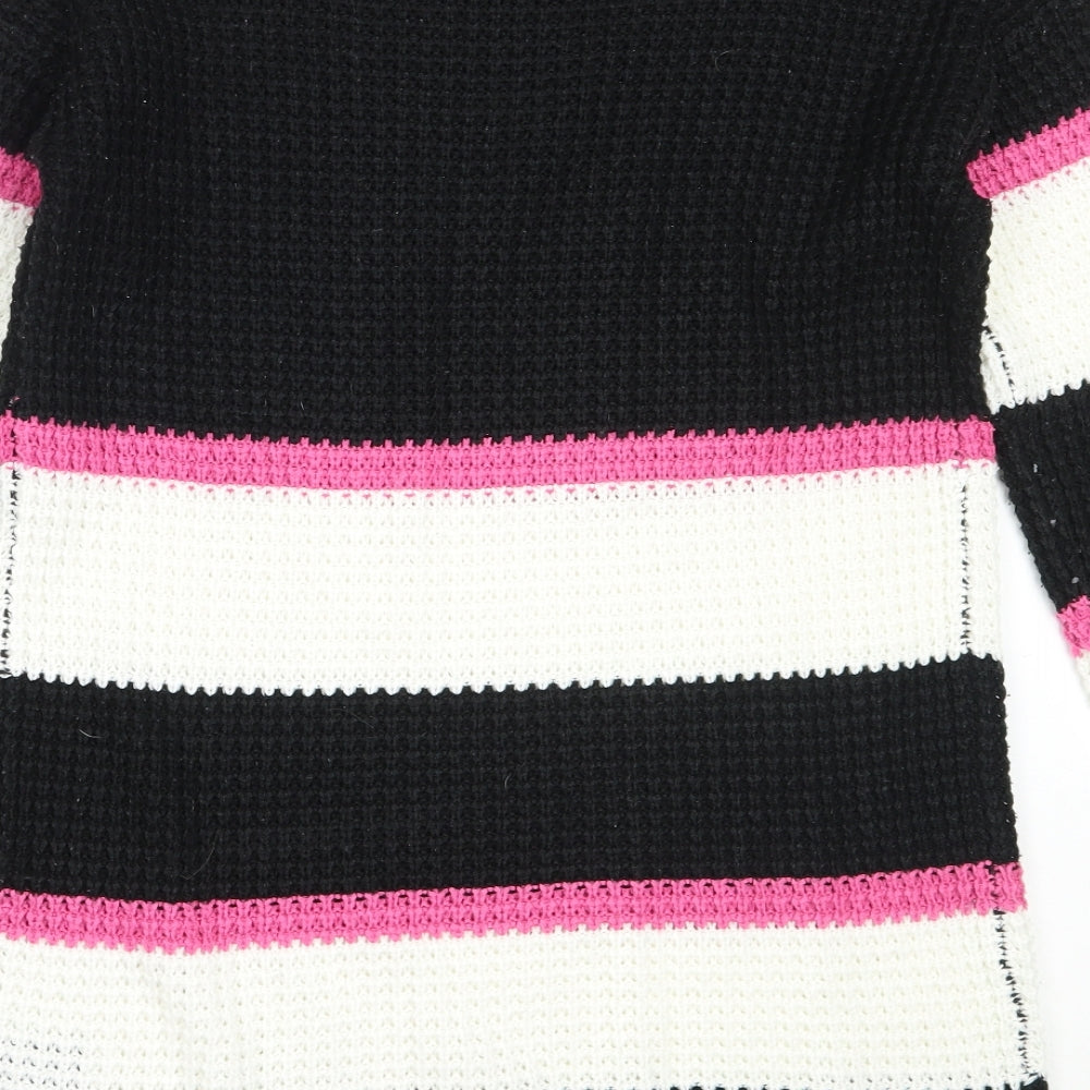 Pep&Co Womens Black Round Neck Acrylic Pullover Jumper Size 8