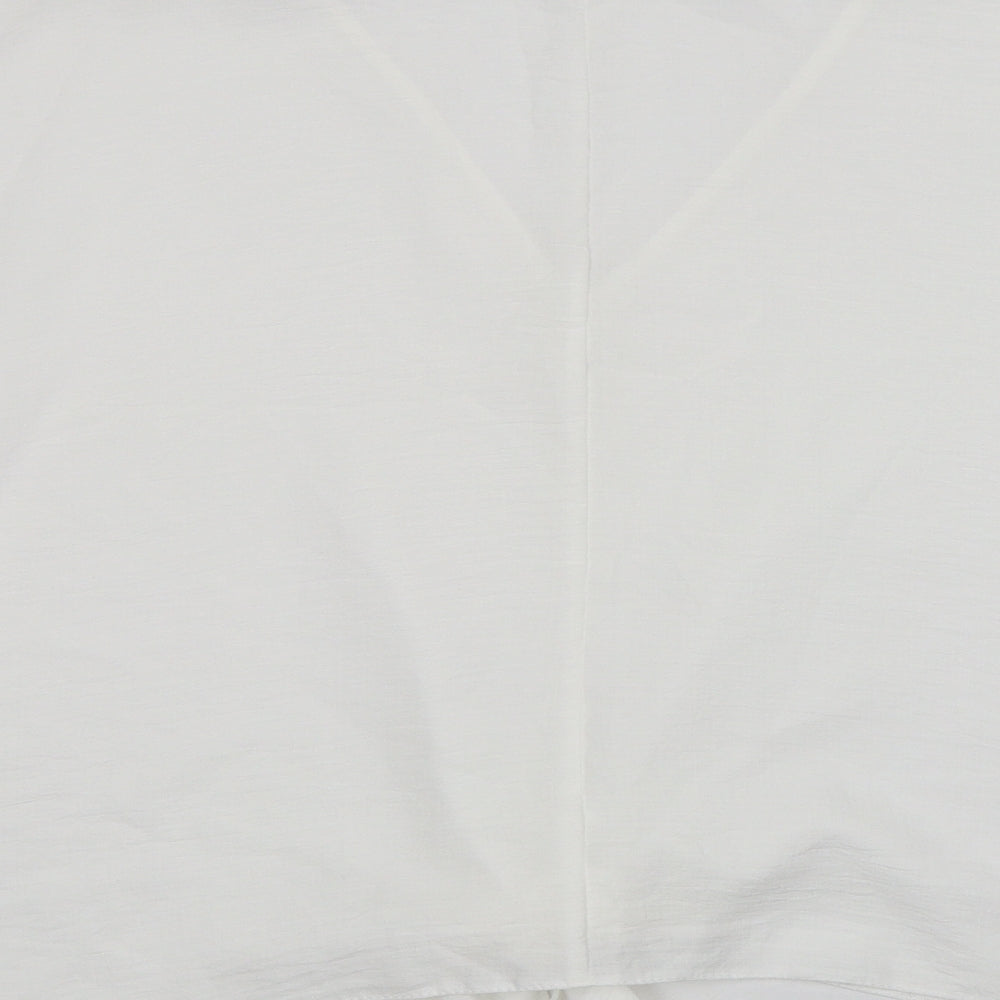 Primark Womens White Polyester Basic Blouse Size 14 Round Neck