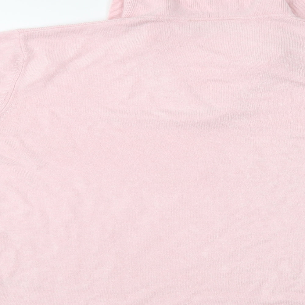 BHS Womens Pink Collared Acrylic Pullover Jumper Size 16
