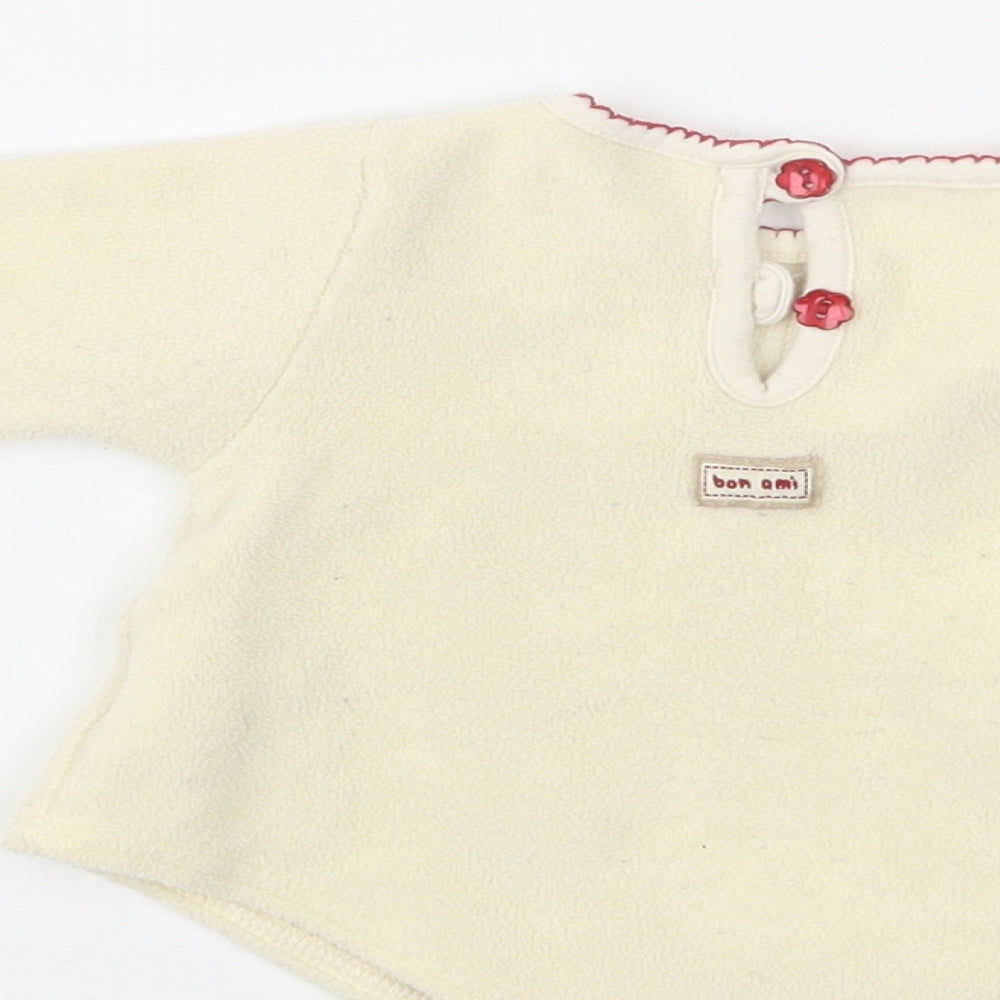 Mothercare Baby Beige Polyester Pullover Jumper Size 0-3 Months Button