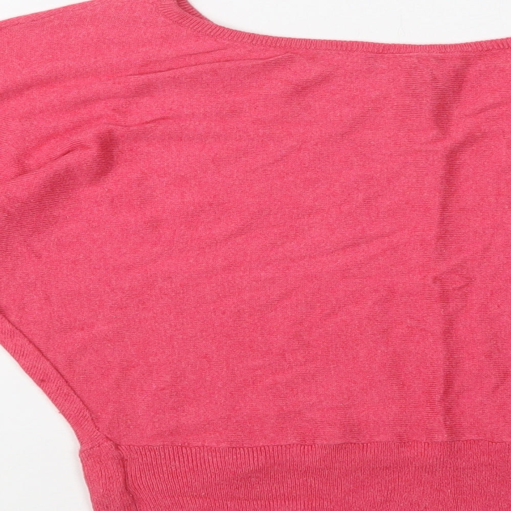 H&M Womens Pink Round Neck Viscose Pullover Jumper Size 10