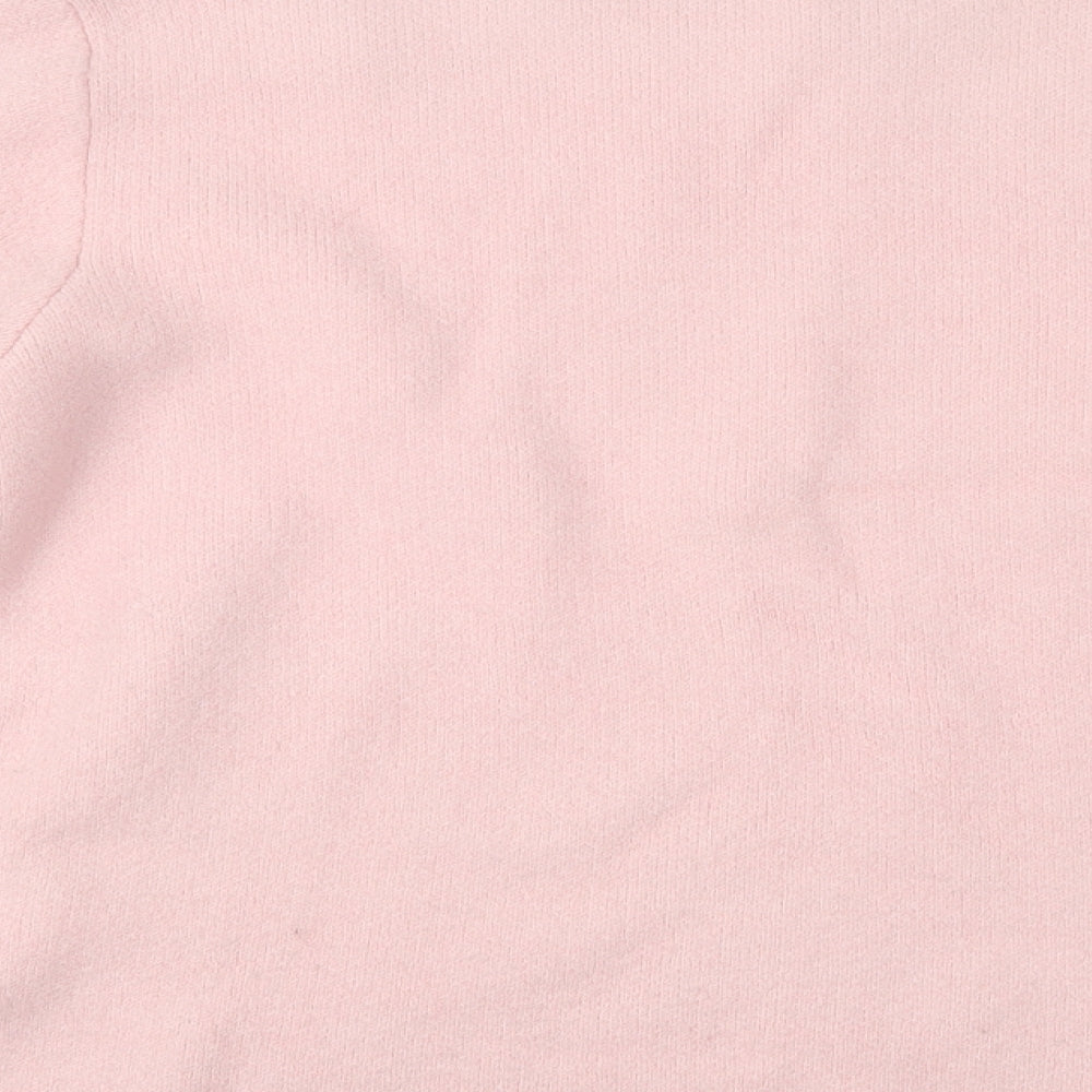 H&M Womens Pink Crew Neck Acrylic Pullover Jumper Size M
