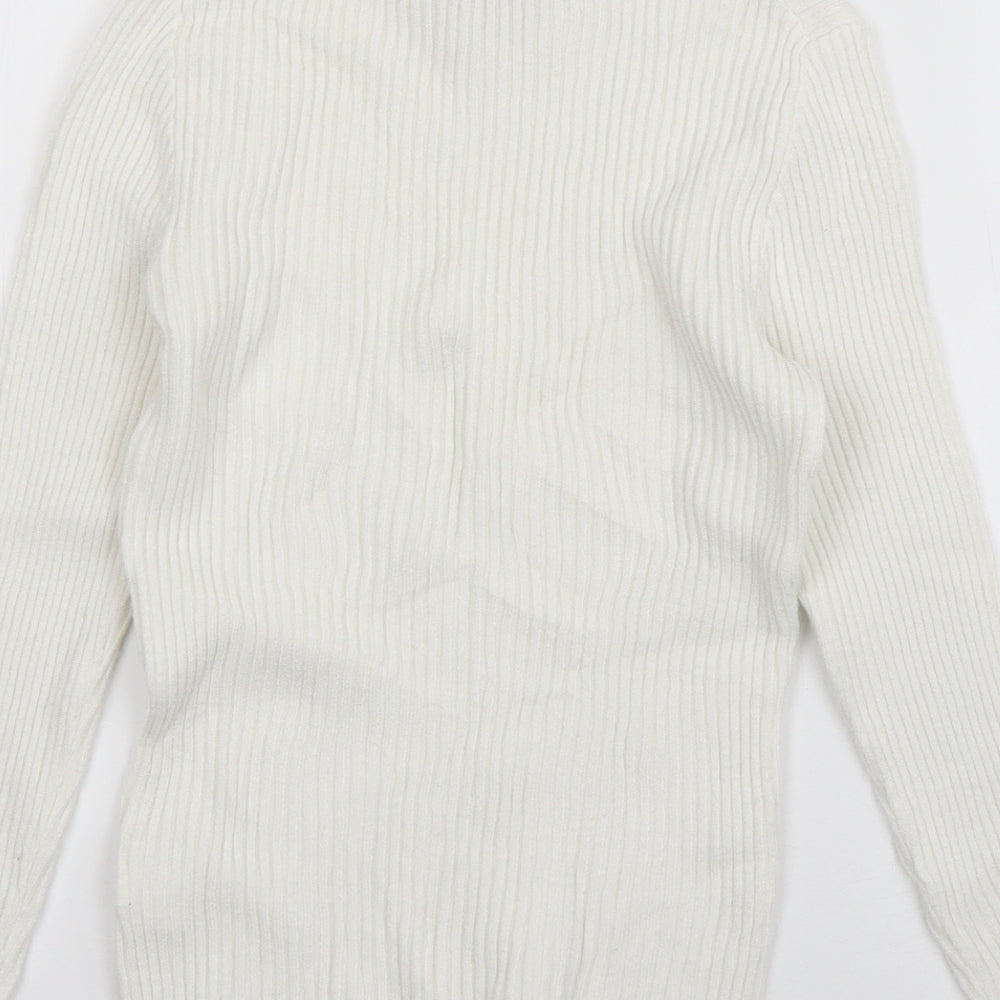 Primark Womens Ivory Crew Neck Viscose Pullover Jumper Size 10