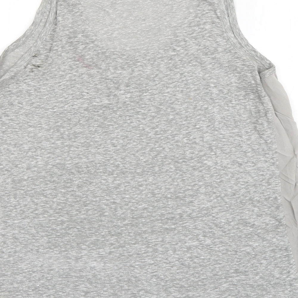 Gap Womens Grey Cotton Basic Tank Size S Scoop Neck
