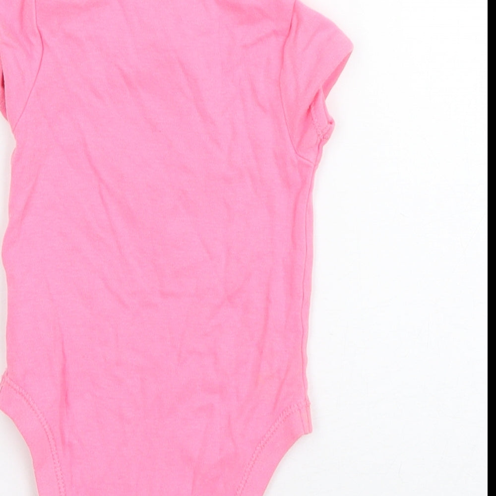 Primark Girls Pink Cotton Babygrow One-Piece Size 3-6 Months Snap - Unicorn