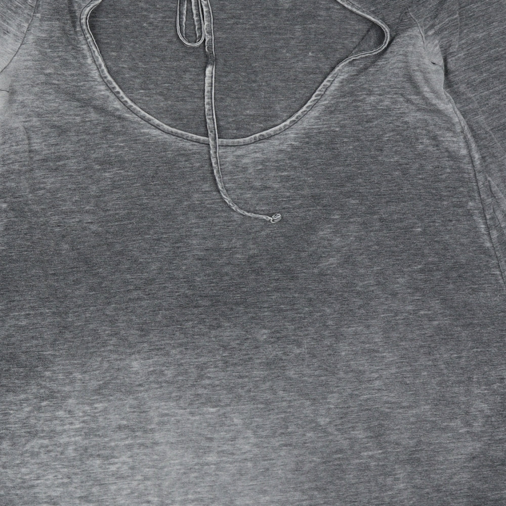 Topshop Womens Grey Polyester T-Shirt Dress Size 10 Round Neck Pullover