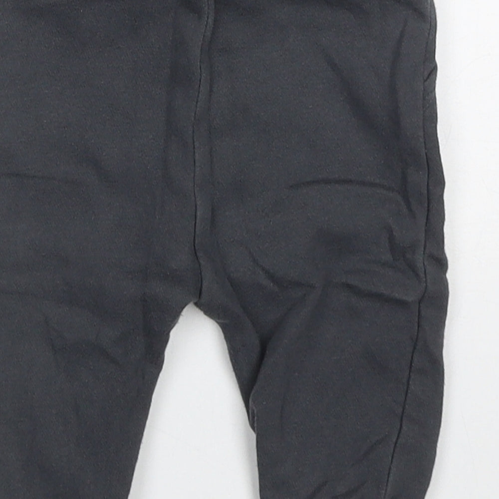 F&F Boys Grey Cotton Sweatpants Trousers Size 3-6 Months Drawstring