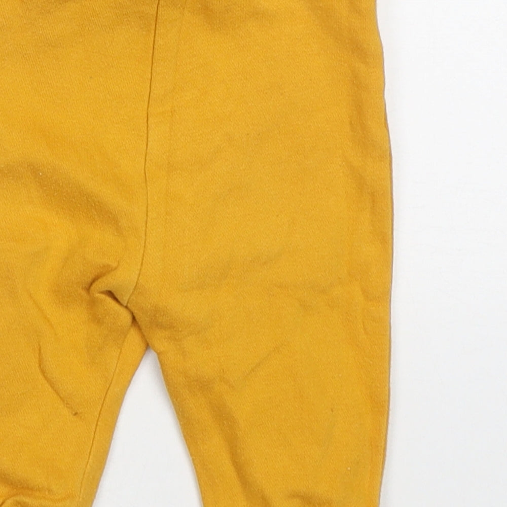 F&F Boys Yellow Cotton Sweatpants Trousers Size 3-6 Months Drawstring