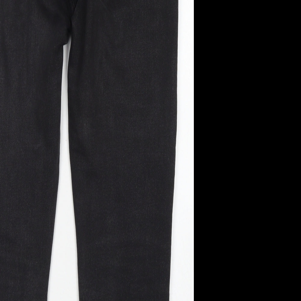 Denim Co Womens Black Cotton Straight Jeans Size 12 L24 in Regular Button