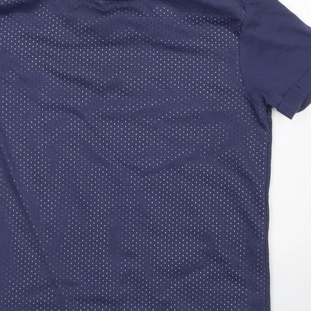 George Boys Blue Cotton Jersey T-Shirt Size 6-7 Years Crew Neck