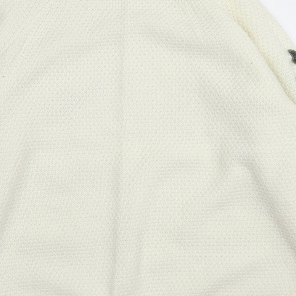Paramour Womens Ivory Crew Neck Acrylic Pullover Jumper Size S