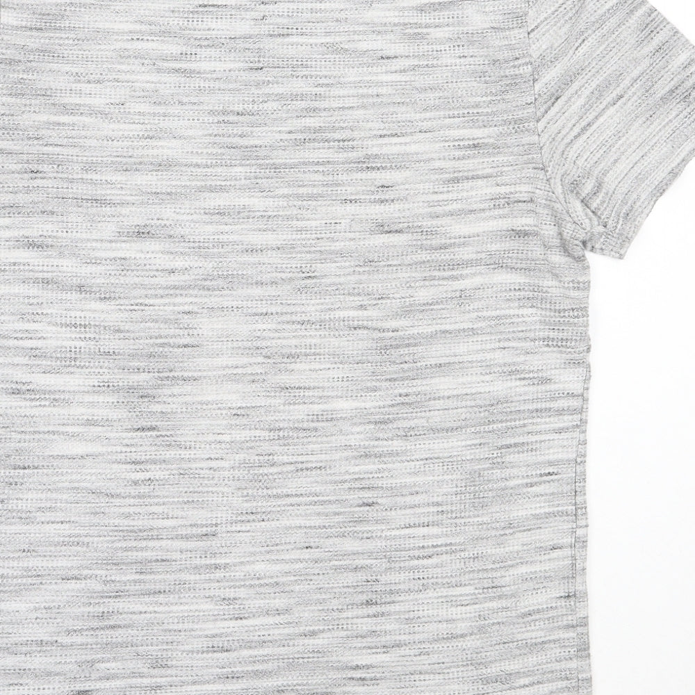 Topman Mens Grey Polyester T-Shirt Size XS Round Neck