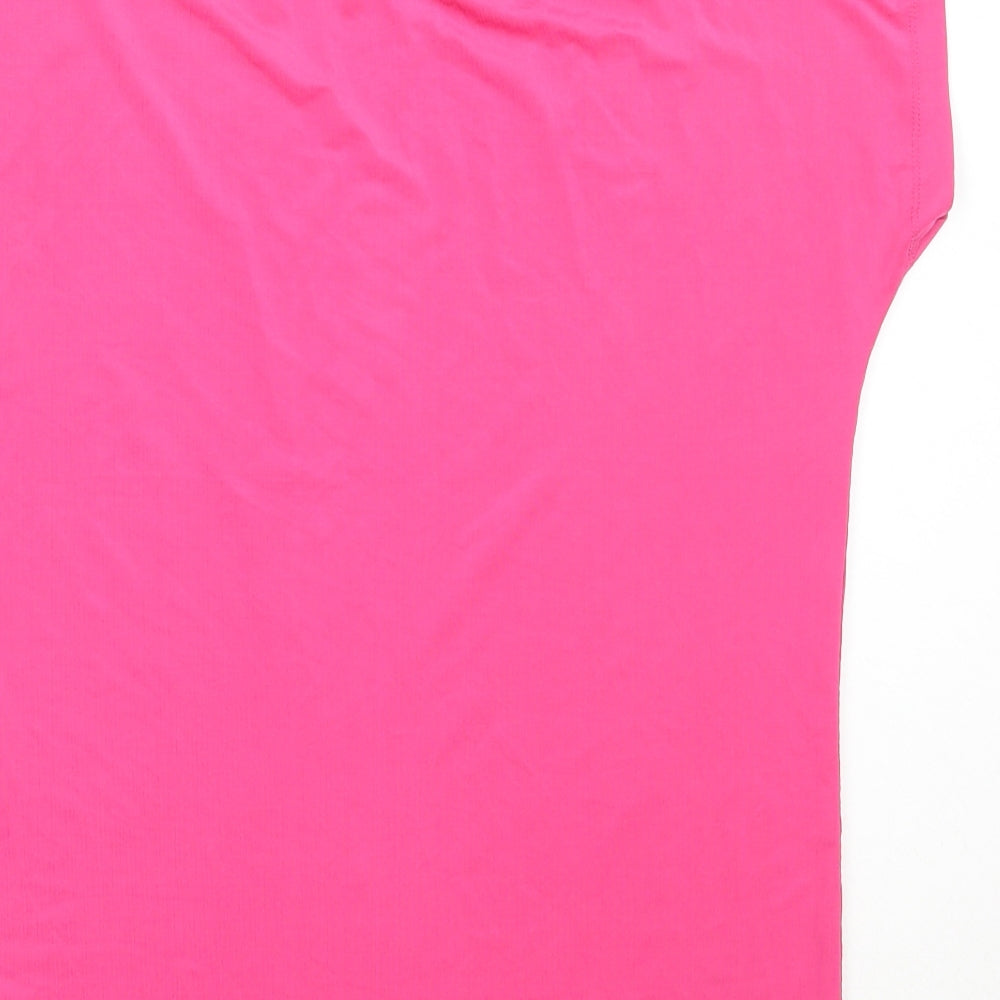 TRBEKA Womens Pink Polyester Basic T-Shirt Size M Round Neck