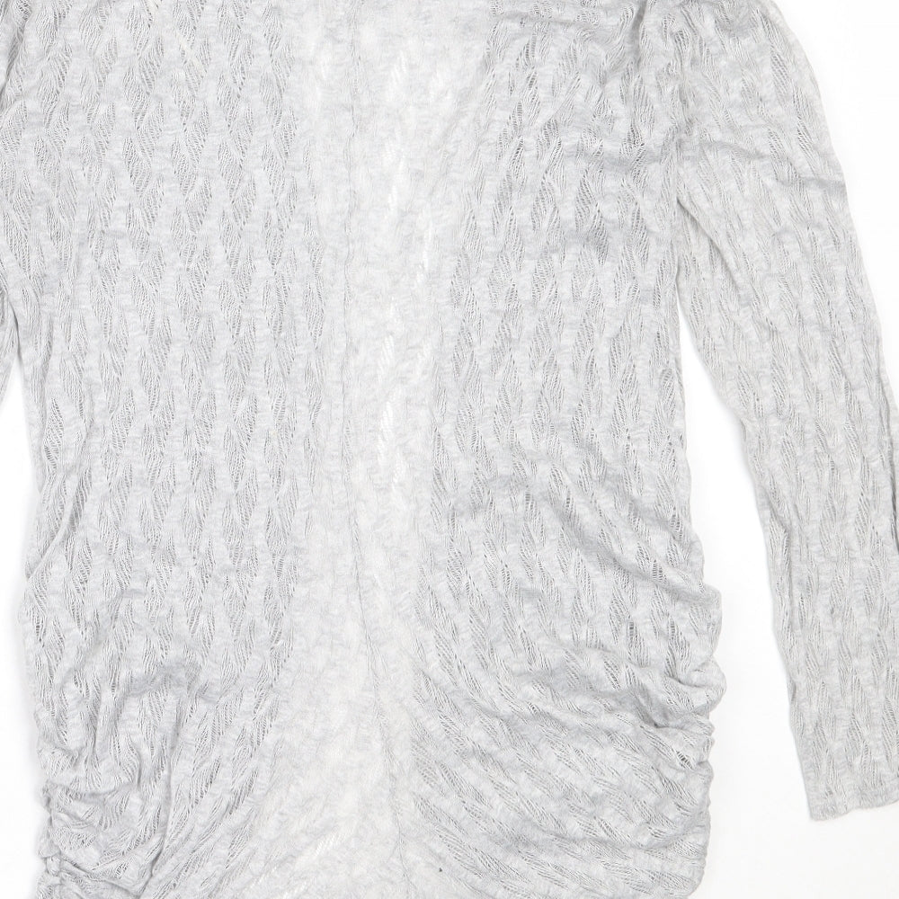 Graffic Womens Grey Round Neck Polyester Cardigan Jumper Size M