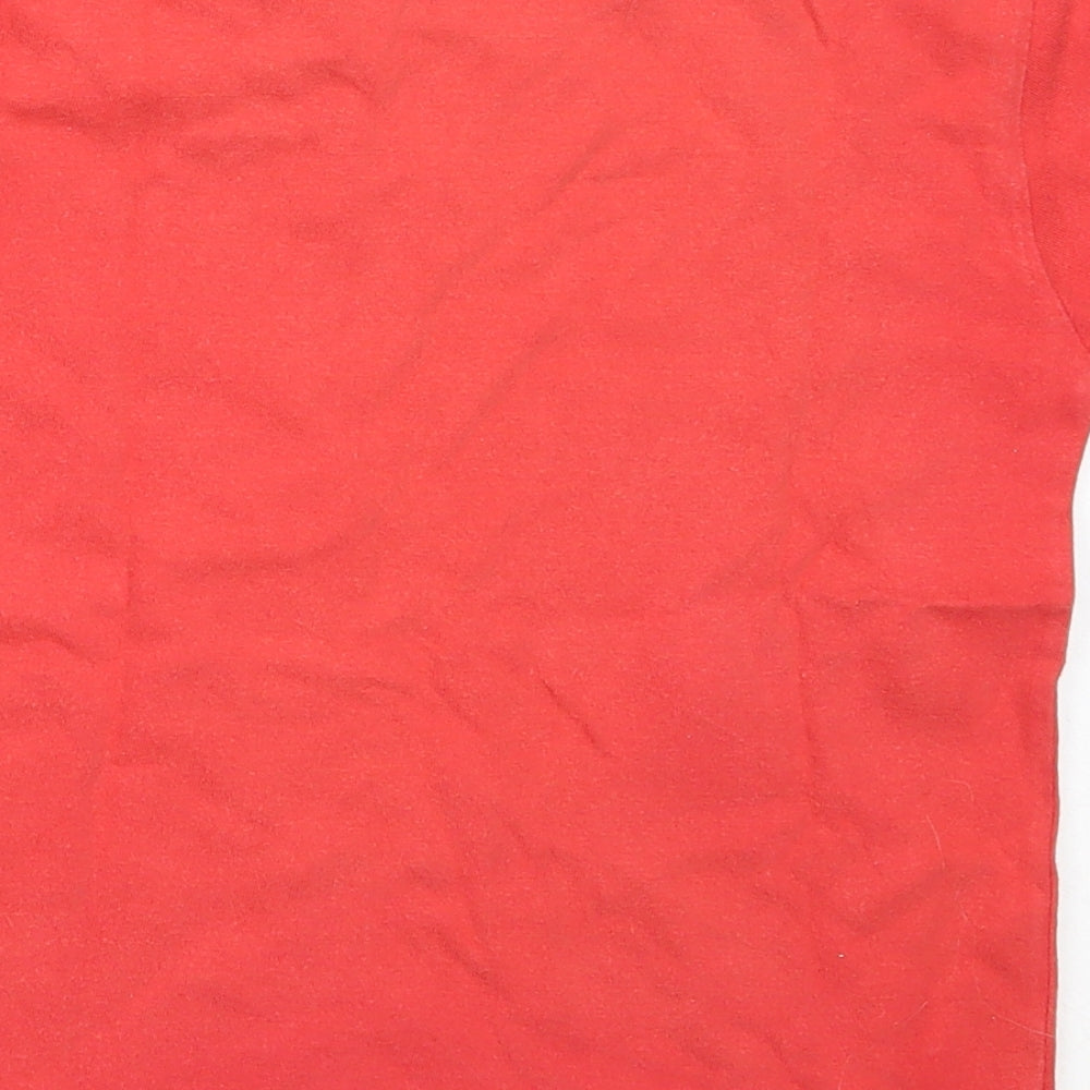 Adams Boys Red Cotton Basic T-Shirt Size 4 Years Round Neck