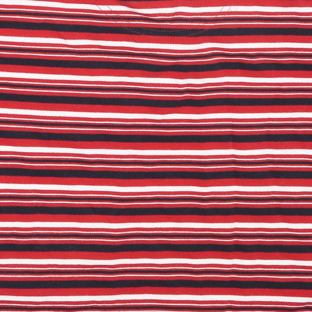 Blue Base Boys Red Striped Polyester Basic Polo Size 4-5 Years Collared